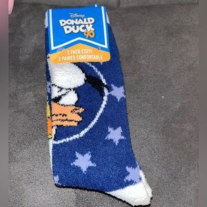 🆕 Disney Donald Duck 90 Cozy Socks Brand New-2 Pairs -Ladies 5-10